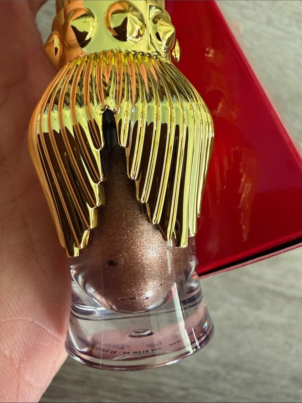 Christian Louboutin Gold Metallic Spike Liquid Eye Color with Red Box